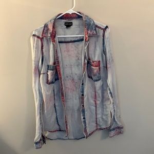 Light-weight Red and Blue Button up